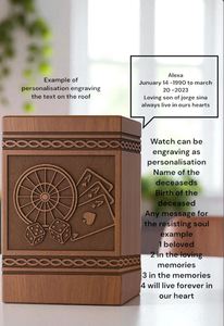 Personalized Rosewood Cremation Urn: Gambling & Casino Engraving, Custom Memorial Keepsake by AYAANS - Product Image 6