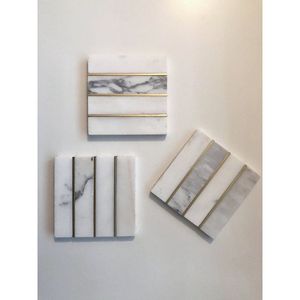 Elegant Eco-Friendly Stone <b>Marble</b> <b>Coasters</b> Durable Washable Natural Finish Cozy Mats & Pads - Product Image 2