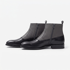 Botas de Tobillo de Cuero Unisex con Logotipo Personalizado, Botines de Cuero 100% con Cierre Lateral para Hombre y Mujer - Product Image 1