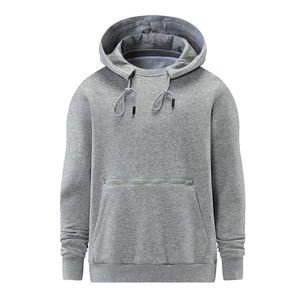 Sweat-shirt à capuche noir pour homme, coupe classique, en coton French Terry, décontracté, avec poche avant, pour l'automne - Product Image 5