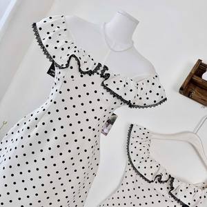 Vestido Mini de Mujer con Estampado de Lunares y Detalle de Volantes, Alta Calidad, Proveedor OEM - Product Image 4