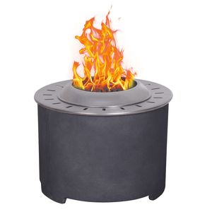 Braciere Senza Fumo da 20,5 Pollici - Ciotola Rotonda in Acciaio Inox per Bruciare Legna con Base TerraFab e Copertura Antipioggia - Product Image 1