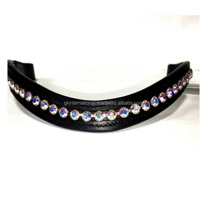 Banda de piel para cejas de caballo, cristal Multicolor, Mega Diamante ostentoso, diseño personalizado, excelente calidad - Product Image 3
