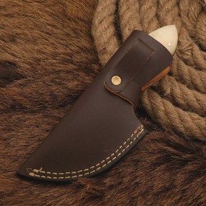 Couteau de chasse d'extérieur Pasha Enterprises en acier Damas de qualité industrielle, lame fixe, manche en os, EDC, Full Tang, Drop Point, garantie 3 ans - Product Image 5