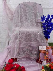 Nayloan Dull Santoon terciopelo inferior pesado bordado Dupatta adultos Organza bordado conjunto cuello elegante trabajo para indio - Product Image 6