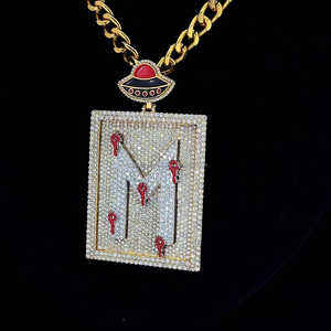 จี้ฮิปฮอปสำหรับแร็ปเปอร์ VVS Moissanite ชุบทองหลัง2.25 "จี้เงินสเตอริงสูงทำจากน้ำแข็ง - Product Image 2