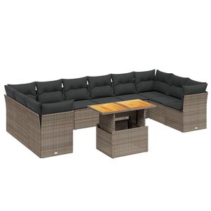Conjunto de Sofás Modulares Grandes de Ratán PE Gris para Jardín, Colección Premium de Muebles para Exteriores - Product Image 2