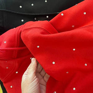 Sweat-shirt à capuche pour homme 100% coton avec strass, sweat-shirt à capuche orné de cristaux, haut à capuche doux et décontracté, style streetwear d'hiver - Product Image 4
