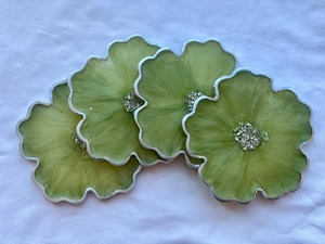Stylish Trending Eco-Friendly Resin <b>Coaster</b> Set <b>Gold</b> Foil Handmade Fruit Fairy Designs Food Home Decor Gift - Product Image 3