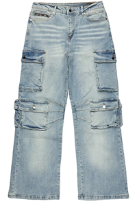Pantalon en jean pour homme sur mesure, imprimé, en coton de haute qualité, délavé léger, coupe ample, grandes tailles, vente en gros, haute qualité - Product Image 4