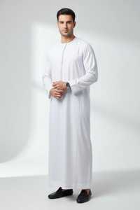 Best Quality Comfortable <b>Men</b> Muslim <b>Thobe</b> Islamic Jubba 100% Cotton Breathable Anti-Wrinkle Lightweight Wedding & Prayer Low MOQ - Product Image 4