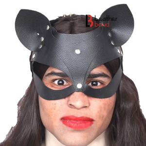 Máscara de Cuero Genuino de Piel de Vaca con Ojos Abiertos para Juegos de Rol BDSM - Product Image 6
