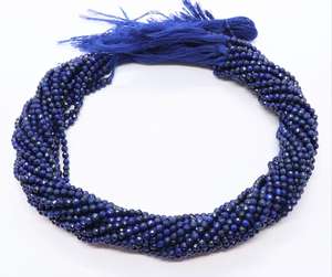 Cuentas Redondas Facetadas de Lapislázuli Natural AAA de 3MM, Cuentas de Piedra Preciosa de Lapislázuli Natural de 13 Pulgadas para Fabricación de Joyería al por Mayor - Product Image 4