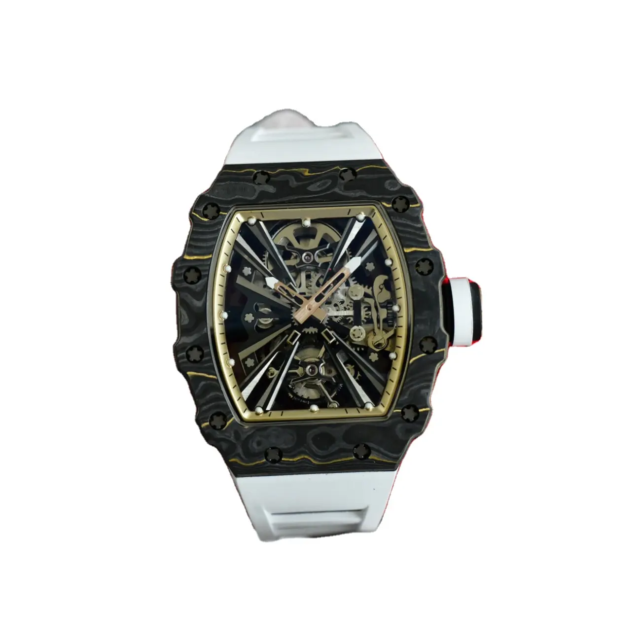 Montre en fibre de carbone avec logo personnalisé montres de marque multifonctions pour hommes évider tachymètre classique Reloj