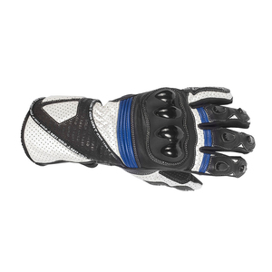 Guantes de Ciclismo para Hombre, Completos, Ligeros, de Poliéster, Compatibles con Pantalla Táctil, Transpirables, con Cierre de Velcro, en Blanco, Negro y Azul - Product Image 4