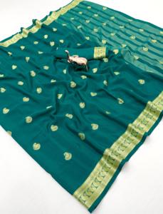 Sari en crêpe de viscose Mysore uni, moderne, pour fêtes et mariages, infroissable, séchage rapide, doux - Product Image 5