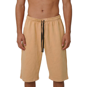Pantalones Cortos Deportivos para Hombre, Color Camel Claro, Algodón y Poliéster, Cintura Media, Cordón Ajustable, Transpirables, Secado Rápido, Bolsillos, Estilo Capri, Color Sólido - Product Image 5