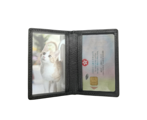 Castello Slim Card Case <b>Wallet</b> New Arrival Open Closure Made Vegetable Tanned Leather Polyester Lining Black Brown - Product Image 4