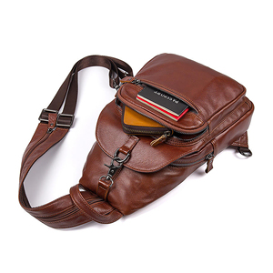 Mochila de Cuero Genuino de Diseño para Hombre, Cierre de Solapa, Ligera, Resistente al Agua, Bolsa de Viaje para Portátil - Product Image 3