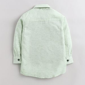 Chemise Polka Tots à manches longues avec détails en patch de crocodile - Vert - Product Image 2