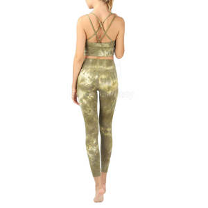 Conjunto de Yoga para Mujer, Estilo Único, Cómodo, Ecológico, Transpirable, Ligero, de 2 Piezas, con Logotipo Frontal y Cintura Alta, Superventas - Product Image 2