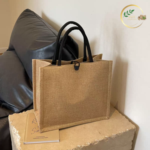 Bolsa de Compras Reutilizable Ecológica de Yute con Asas Resistentes y Gran Capacidad para Compras Diarias, Cocina y Uso en Exteriores - Product Image 2