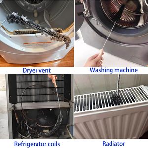 Set di spazzole flessibili per la pulizia del condotto dell'asciugatrice, 3 misure (43, 71, 119 cm), strumento per la rimozione dei pelucchi, kit di pulizia per condotti dell'asciugatrice, spazzole e rulli per pelucchi - Product Image 5