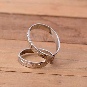 SHYAM JEWELRS Luxury 925 Sterling Silver Unisex <b>Adjustable</b> Arthritis Splint <b>Ring</b> Floral Textured Swan Neck Support DIP PIP - Product Image 3