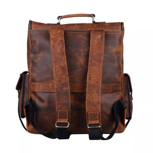 Mochila Escolar de Cuero Genuino, Resistente al Agua, Estilo Vintage, 30-40L, Mochila de Viaje para Exteriores, Hecha en Pakistán - Product Image 4