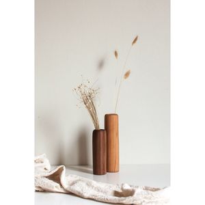 Vase décoratif en bois contemporain pour l'intérieur Produit en bambou et en bois - Product Image 1