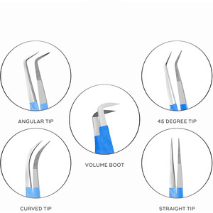 Eyelash Extension Supplies Precision <b>Lash</b> Tools Durable Stainless Steel Construction Eyelash Tweezers for <b>Individual</b> <b>Lash</b> - Product Image 4