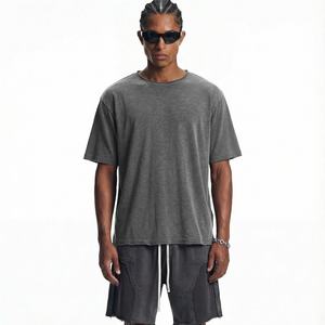 Bulk Wholesale Direct Manufacturer <b>Mens</b> Casual T <b>Shirts</b> Custom <b>Silk</b> Screen Print Drop Shoulder Oversized T-<b>Shirt</b> - Product Image 2