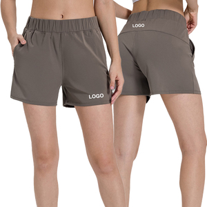 Women's Black Dry Athletic Running Sports Shorts Casual Mid-Waist Lightweight <b>Compression</b> with Pockets Lining cotton Fabric - Product Image 1