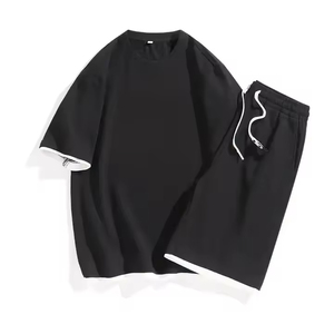 Conjunto de 2 piezas de verano para hombre 2026 al por mayor: Camiseta de manga corta y pantalones cortos de algodón pesado estilo streetwear - Product Image 6