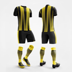 Uniforme de football d'équipe personnalisé 100% polyester, col en V, manches courtes, taille plus, logo imprimé numérique sur le devant/le dos, tissu 360g - Product Image 5