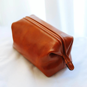 Trousse de Toilette en Cuir Véritable pour Homme, Trousse de Voyage, Trousse de Rasage, Organisateur, Logo Personnalisé en Relief, Vente en Gros TYG-0210 - Product Image 1
