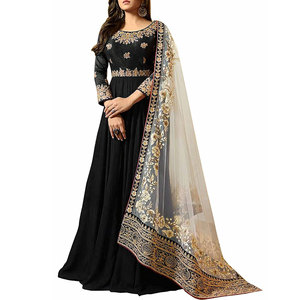 Vestido midi de fiesta de manga larga para mujer, elegante vestido de fiesta con volantes para celebraciones. - Product Image 1