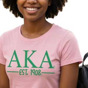 Camiseta de Manga Corta Rosa Claro para Mujer con Estampado Gráfico de Letras Verdes, Cuello Redondo Informal, Algodón, Moda de Verano, Suave para Uso Diario - Product Image 6