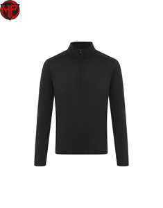 Haut de compression pour homme à manches longues, entièrement personnalisable, pour entraînement extérieur, coupe régulière, fermeture éclair 1/4, anti-bactérien - Product Image 1