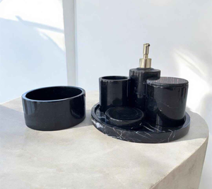 Juego de Baño de Resina Epoxi de Lujo Moderno de la Mejor Calidad, Colección de Accesorios de Baño de Alta Calidad en Color Marfil - Product Image 3