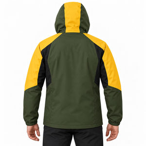 Veste softshell d'hiver pour homme avec logo personnalisé, à capuche, fermeture éclair intégrale, pour randonnée, travail en extérieur, color block, poche poitrine, poignets élastiques, camping - Product Image 6
