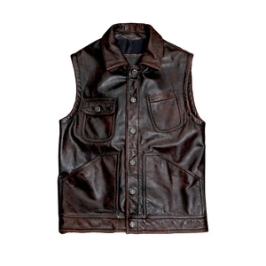 Fait sur mesure de haute qualité moto gilet en cuir Unique bouton décoration décontracté hiver toutes tailles couleurs disponibles - Product Image 1