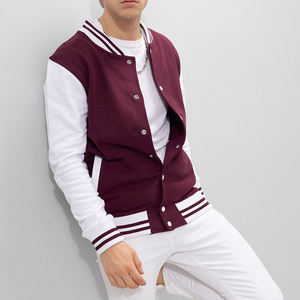 Vestes de baseball en laine personnalisées avec logo, pour hommes, manches longues, respirantes, col montant, veste d'hiver en cuir. - Product Image 2