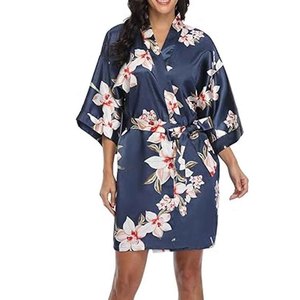 Wholesale Plain Satin <b>Robes</b> Women Silk Kimono Bathrobe Bridal Bridesmaid Wedding Sleepwear Custom Logo OEM - Product Image 5