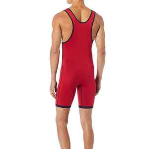 Breathable Unisex Short Sleeve Solid V-Neck Double Strap <b>Wrestling</b> <b>Singlet</b> with Front Logo New Arrival OEM & ODM Service - Product Image 5