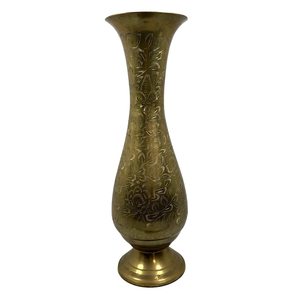 Modern Handmade Brass Flower <b>Vase</b> with Flower Motif Eco-Friendly Wide Mouth for Living Room Table Entryway Hall Decor - Product Image 2