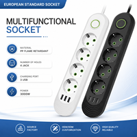Multiprise USB-C avec 5 prises CA, cordon d'extension de 3 m, charge rapide PD, protection contre les surtensions, idéale pour la maison et le bureau