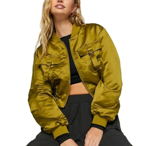 <b>Womens</b> Lightweight Bomber Jacket Zip Up Casual Outerwear <b>Coat</b> with Pockets <b>for</b> <b>Spring</b> Fall - Product Image 1