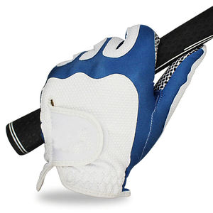 DARIB IMPEX Right Hand White Golf Glove Goatskin Leather Breathable Half Finger Non-Slip Pull Closure Men Embossed Sports - Product Image 3
