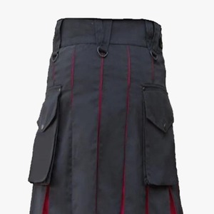 Kilt hybride utilitaire écossais gris tartan personnalisé pour homme, 100 % coton, style écossais, logo personnalisé, pour la pratique de la musique (tuba), OEM, MOQ 01 - Product Image 4